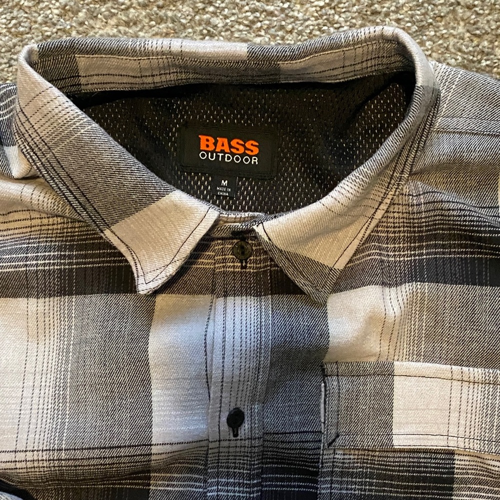 Bass Outdoor Black and Gray Checkered Shirt